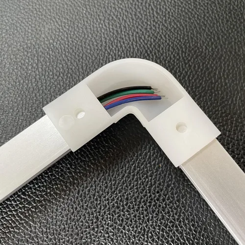 Miniatura 7 de THMOOTHER Paquete de 8 tiras LED en forma de V de 0.630 in de ancho con conector blanco de 90 grados, kit de esquina de perfil de cubierta curvada