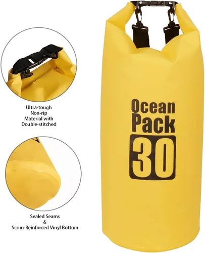 Miniatura 4 de Bolsa seca flotante impermeable Bear Outdoor, para canotaje, kayak, senderismo, snowboard, acampada, rafting, pesca y excursionismo Amarillo