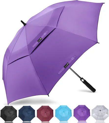 Miniatura 28 de ZOMAKE - Paraguas de golf a prueba de viento, extragrande, de gran tamaño, de doble dosel resistente para lluvia, juegos deportivos y carrito