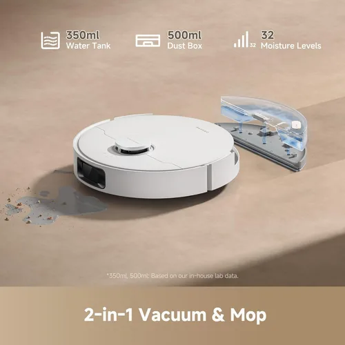 Miniatura 6 de DREAME Robot aspirador y trapeador D20 Plus, succión de 13,000 Pa, vaciado automático con bolsa de polvo de 5 L, DuoBrush para pelo de mascotas