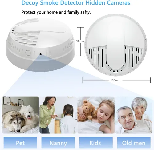 Miniatura 8 de Detector de humo, cámara oculta, detector de humo con detección de movimiento y visión nocturna, 10000 mAh/Sin mensual gratis/Control de aplicación