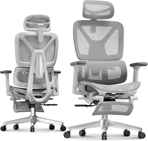 Miniatura 21 de FLEXISPOT ErgoX Premium - Silla de Oficina Ergonómica Premium con Reposapiés - Reposabrazos 3D Ajustables, Soporte Lumbar Dinámico, Función de Crema