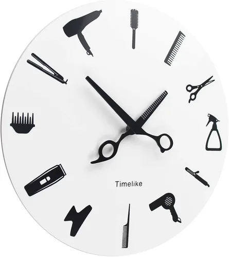Miniatura 4 de Timelike Barber Equiment Tools Reloj de pared Diseño moderno Barbería Negocios Señal Reloj de pared Belleza Peluquería Reloj de peluquería Regalo