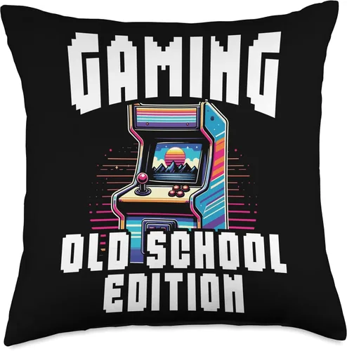 Miniatura 4 de Retro Vintage 80s Arcade Nostalgia Pixel Art Video Games Throw Pillow