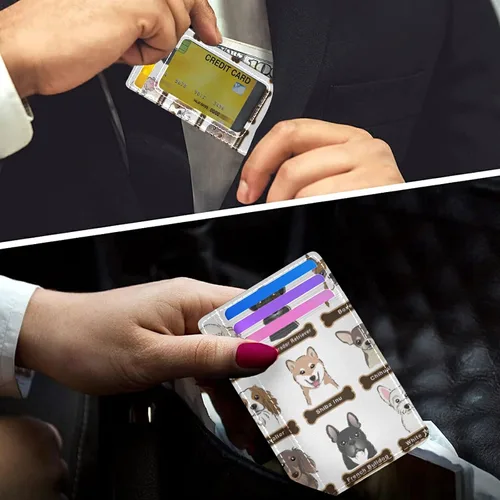 Miniatura 6 de Cartera minimalista delgada, bolsillo frontal RFID bloqueo de cuero titular de la tarjeta de crédito, Multi 19
