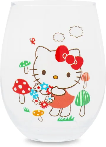 Miniatura 10 de Silver Buffalo Sanrio Hello Kitty You Had Me At Hello Glitter - Vaso de vino sin tallo para cócteles, capacidad para 20 onzas Hello Kitty Me Tuviste
