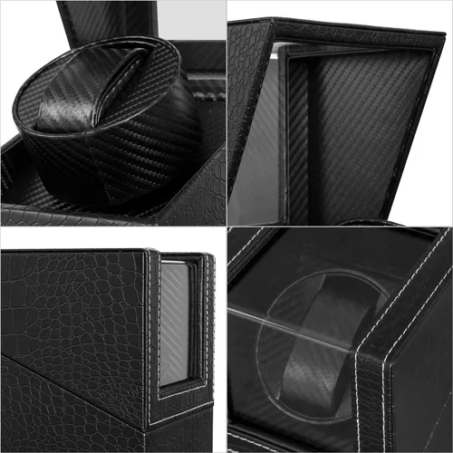 Miniatura 4 de Automatic Single Watch Winder with Quiet Japanese Motor,AC Adapter or Battery Powered,Premium Leather Exterior and Soft Flexible Watch Pillows for