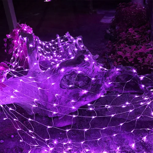 Miniatura 11 de LJLNION Luces de red de San Valentín, 360 luces LED de 12 pies x 5 pies, cadena de luces de malla conectables, 8 modos de iluminación, adaptador
