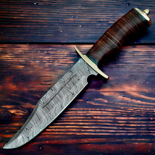 Miniatura 3 de reg-hk-274 B, Handmade Hi Acero al carbono 21 inches Bowie – Cuchillo Beutifull Black & Forro con mango de micarta steenless Acero Guardia