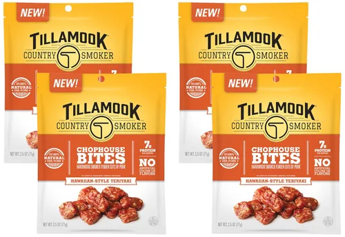 Miniatura 8 de Tillamook Country Smoker Bocadillos de carne seca de cerdo, bocadillos de chofón para ahumadores campestres, cortes tiernos teriyaki al