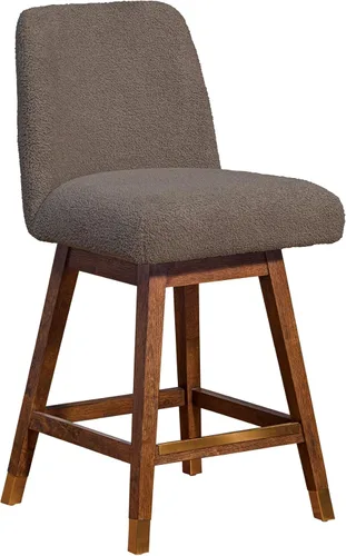 Miniatura 13 de Armen Living Sicily Modern Farmhouse Taburete giratorio de madera negra de 30 pulgadas de altura de asiento para encimera de isla de cocina en tela