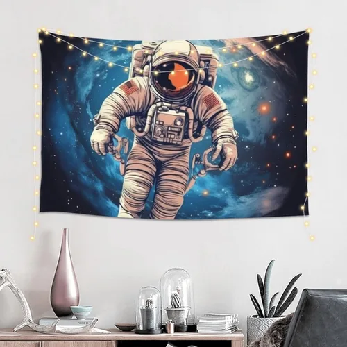 Miniatura 4 de Astronauta Planet Print Tapestry Multifunctional Wall Hanging 60 X 40 Inch Wall Blanket Wall Art Decor For Living Room Bedroom Dorm Outdoor Camping