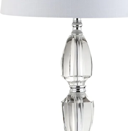 Miniatura 5 de JONATHAN Y JYL2039A - Lámpara de mesa LED de cristal transparente de 27 pulgadas, lámpara tradicional francesa cromada con pantalla de tambor