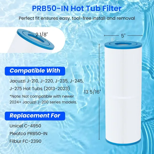 Miniatura 2 de Future Way PRB50-IN - Filtro de repuesto para jacuzzi J210/J220/J235/J245/J275, Unicel C-4950, Pleatco PRB50-IN, Filbur FC-2390, 413-212-02, 373045