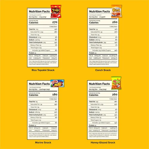 Miniatura 2 de Korean 4 Snacks Arroz picante Tteokbokki, Jjangiya, Snack en forma de concha, golosinas para niños marinos, estudiantes universitarios, adultos