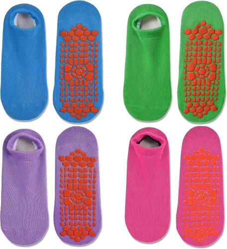 Tphon Non Slip Kids Trampoline Socks with Grippers for Toddler Children - Anti Skid Grip Socks for Boys & Girls