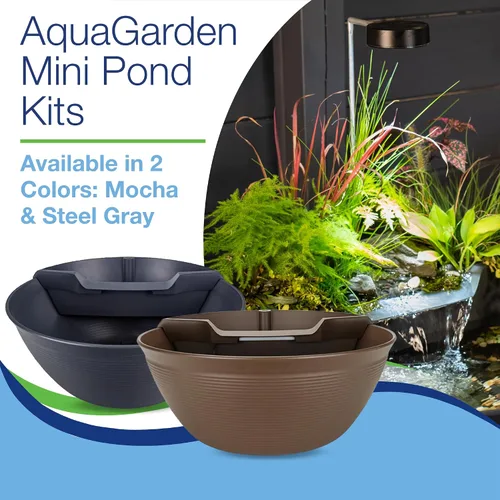 Miniatura 6 de Aquascape AquaGarden Kit de Estanque Acuático en Contenedor – Estanque Mini para Interior y Exterior con Cascada, Bomba y Filtro para Hogar y Patio