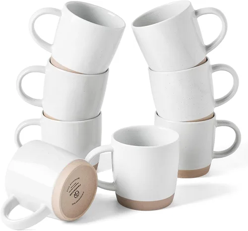 Miniatura 34 de famiware Mercury - Tazas de café de 13 onzas, juego de 4 tazas de café con asa, tazas para café con leche, té caliente, capuchino, moca, cacao, negro