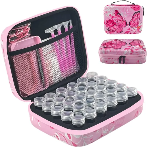 Miniatura 15 de Contenedores de almacenamiento de pintura de diamantes, 120 ranuras para accesorios de pintura de diamantes y herramientas para estuche organizador