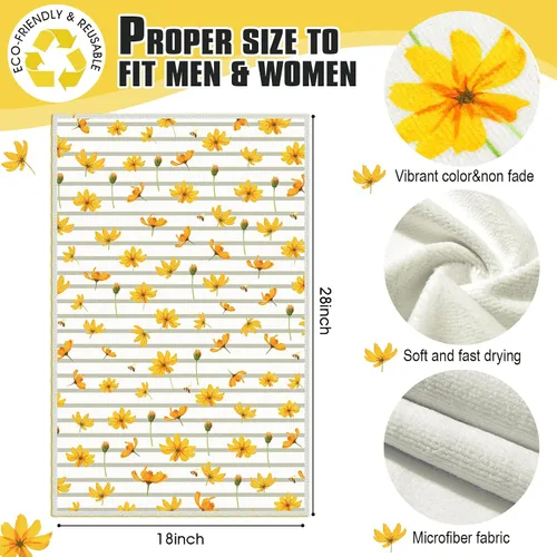 Miniatura 2 de 4 toallas de cocina de verano con flores amarillas para decoración de casa de campo, toalla de cocina absorbente de primavera, toallas de mano
