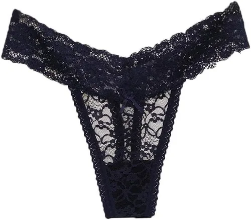 Miniatura 5 de UWOCEKA Tangas de encaje sexy para mujer, ropa interior atrevida, paquete de 5
