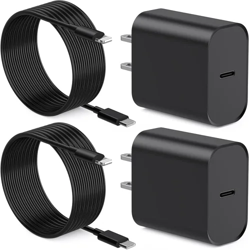 [Certificado Apple MFi] Cargador de iPhone de carga rápida de 6 pies compatible con iPhone 14/13/12/11 Pro Max/Xs Max/XR/X, paquete de 2 unidades de