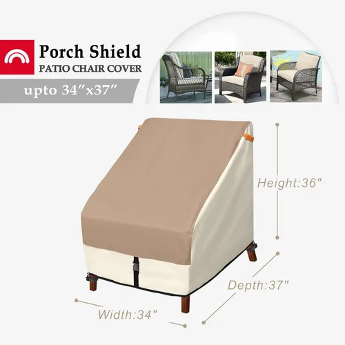 Miniatura 5 de Porch Shield Funda para muebles de patio, funda rectangular de 108 x 70 pulgadas con funda para silla de exterior, 34 pulgadas de ancho x 37
