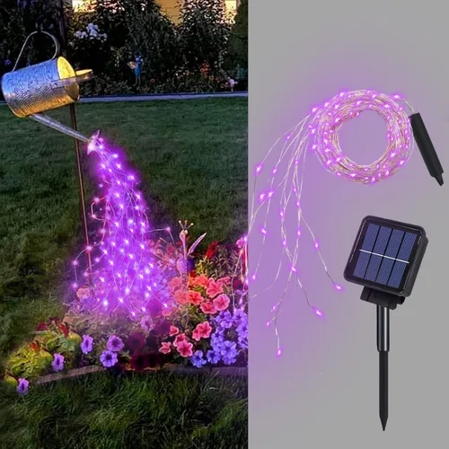 Miniatura 11 de Guirnalda de luces solares para exteriores, 8 modos, 220 luces LED, multihebra, impermeable, regadera, guirnalda de luces para jardín, patio, árbol