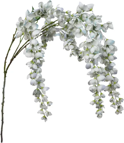 Miniatura 7 de Arbusto de flores colgantes de glicina blanca artificial, 2 piezas de 38.2 pulgadas, guirnalda de glicina de seda falsa, flores de glicina, Blanco