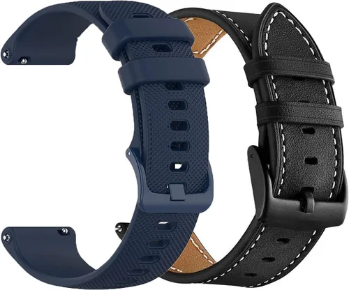 Miniatura 7 de Correas de reloj de 0.866 pulgadas compatibles con Fossil Gen 6/5E de 1.732 pulgadas, silicona y cuero, correa deportiva de repuesto + correa