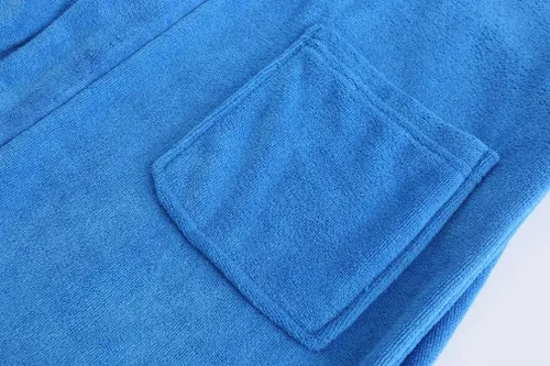 Miniatura 4 de SWMSTUPF Bata de baño para niños y niñas, toalla suave con capucha, bata de algodón turco, color verde