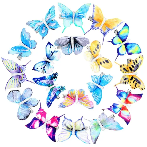 Miniatura 12 de Boao 18 piezas de pinzas para el cabello con brillo y diseño de mariposa para niñas, adolescentes y mujeres, accesorios para el cabello