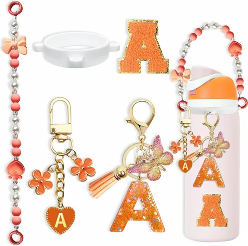 Miniatura 89 de Lindo Juego de Dijes de Letras para Botella de Agua Owala de 24oz, 32oz, 40oz, Owala Kids y Vaso de Café, FreeSip – Incluye Correa con Asa, para Rosa