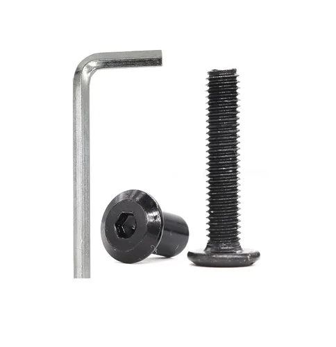 Miniatura 16 de cSeao 114 tornillos de conexión de cabeza plana M6 negro Allen, tornillos de conexión, tornillos de casquillo de casquillo, kit de tuercas