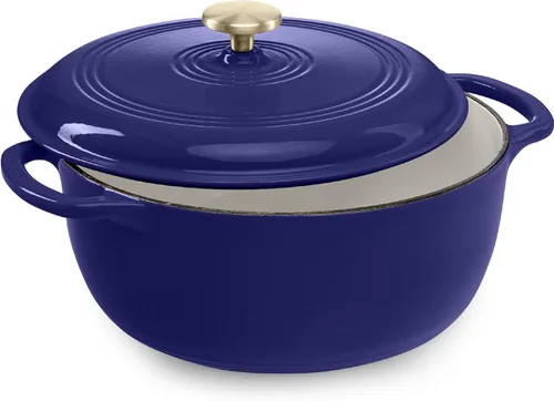 Miniatura 18 de Best Choice Products - Horno holandés redondo de hierro fundido esmaltado de 6 cuartos de galón, utensilios de cocina pretratados de alta