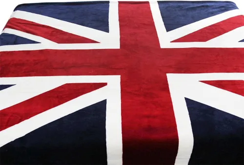 Miniatura 2 de Manta de franela suave y gruesa con bandera británica de Union Jack, de 59 x 79 pulgadas, manta grande de vellón coral esponjoso para el hogar