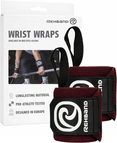 Miniatura 9 de Rehband Muñequera 1 par, muñequeras para levantamiento de pesas, entrenamiento de 18 pulgadas, muñequera, muñequeras cómodas y estabilizadoras