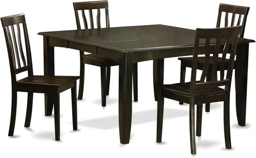Miniatura 15 de East West Furniture PFAN6-CAP-W - Juego de comedor de 6 piezas que contiene una mesa de comedor cuadrada con hojas de mariposa y 4 sillas de cocina
