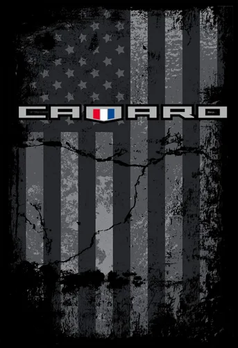 Miniatura 2 de JH DESIGN GROUP Camiseta negra Chevy Camaro para hombre con bandera estadounidense envejecida
