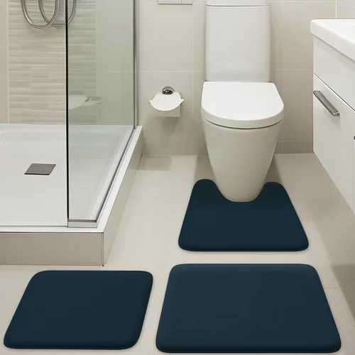 Miniatura 42 de Alfombra de baño de lujo – 1 pieza de alfombrilla de baño de espuma viscoelástica, antideslizante y ultrasuave, altamente absorbente, fácil