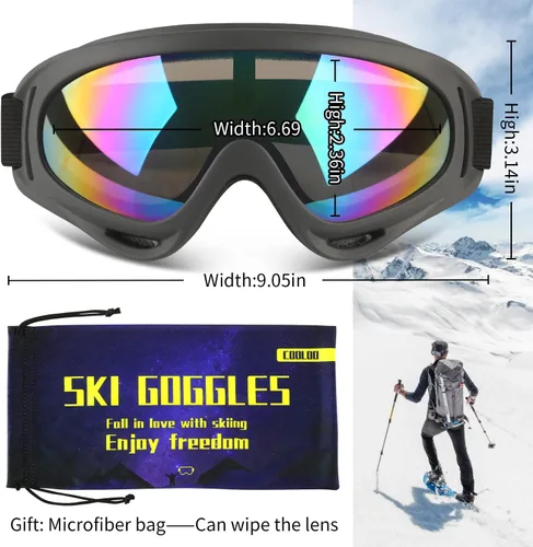 Miniatura 3 de Gafas de esquí, gafas de esquí, gafas de snowboard para hombres, mujeres, jóvenes y niños 11.black/Blueblack