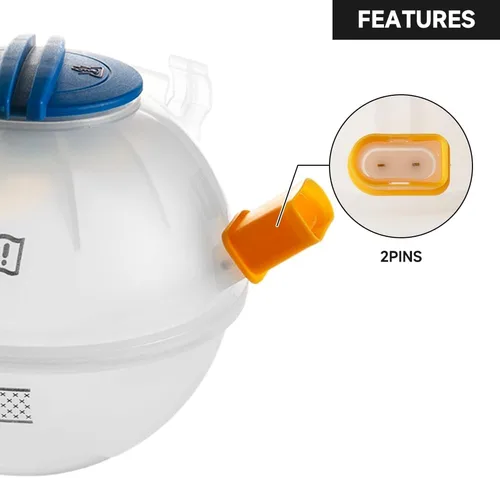 Miniatura 6 de Depósito de refrigerante para radiador con botella de expansión y desbordamiento con tapa y sensor - Compatible con Volkswagen Passat CC Golf GTI