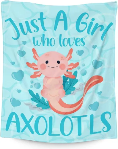 Miniatura 26 de Axolotl - Manta de regalo de 40 x 50 pulgadas para niñas, manta suave y mullida azul para cama, sofá y sala de estar Axolotl1-1