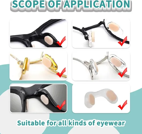 Miniatura 6 de Almohadillas de espuma EVA para lentes, 24 pares de almohadillas de repuesto antideslizantes e hipoalergénicas, cojines ultra suaves y ligeros