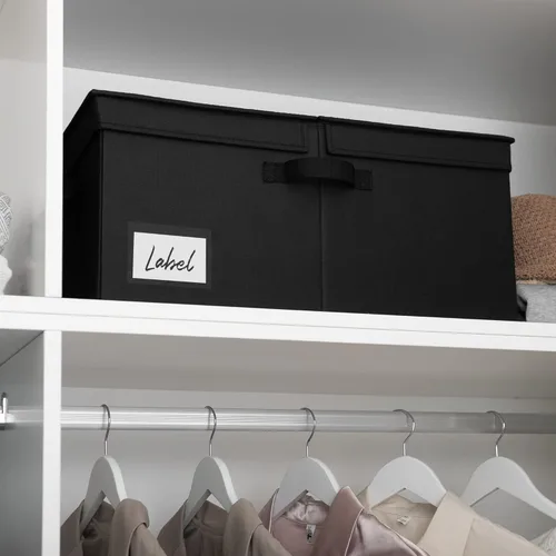 Miniatura 8 de GRANNY SAYS Contenedor de almacenamiento negro con tapa, organizadores de armario de tela y cestas de almacenamiento, caja de almacenamiento extra