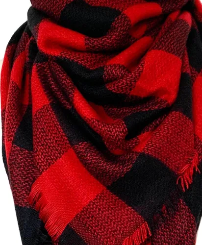 Miniatura 81 de Wander Agio - Bufanda envolvente con diseño a cuadros o triangular para mujer, cálida y larga, de punto, sensación de cachemira, chal