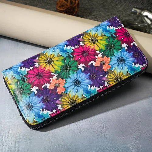 Miniatura 2 de APHISON Billetera para mujer, de gran capacidad, para tarjetas de crédito, RFID, monedero, luna, lindo, animal, floral, celular, pulsera, teléfono