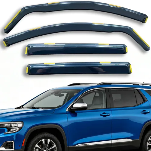 Miniatura 17 de Protectores de lluvia extra duraderos en el canal, viseras de ventana para camioneta Silverado/Sierra 1500 Crew Cab 2019-2026, deflectores