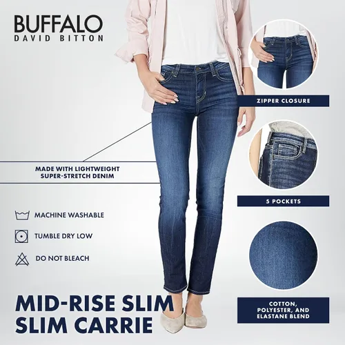 Miniatura 4 de Buffalo David Bitton Jeans ajustados Carrie de tiro medio para mujer