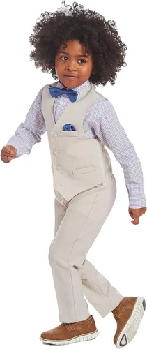 Miniatura 3 de Nautica Boys' 4-Piece Set with Dress Shirt, Bowtie, Vest and Pants